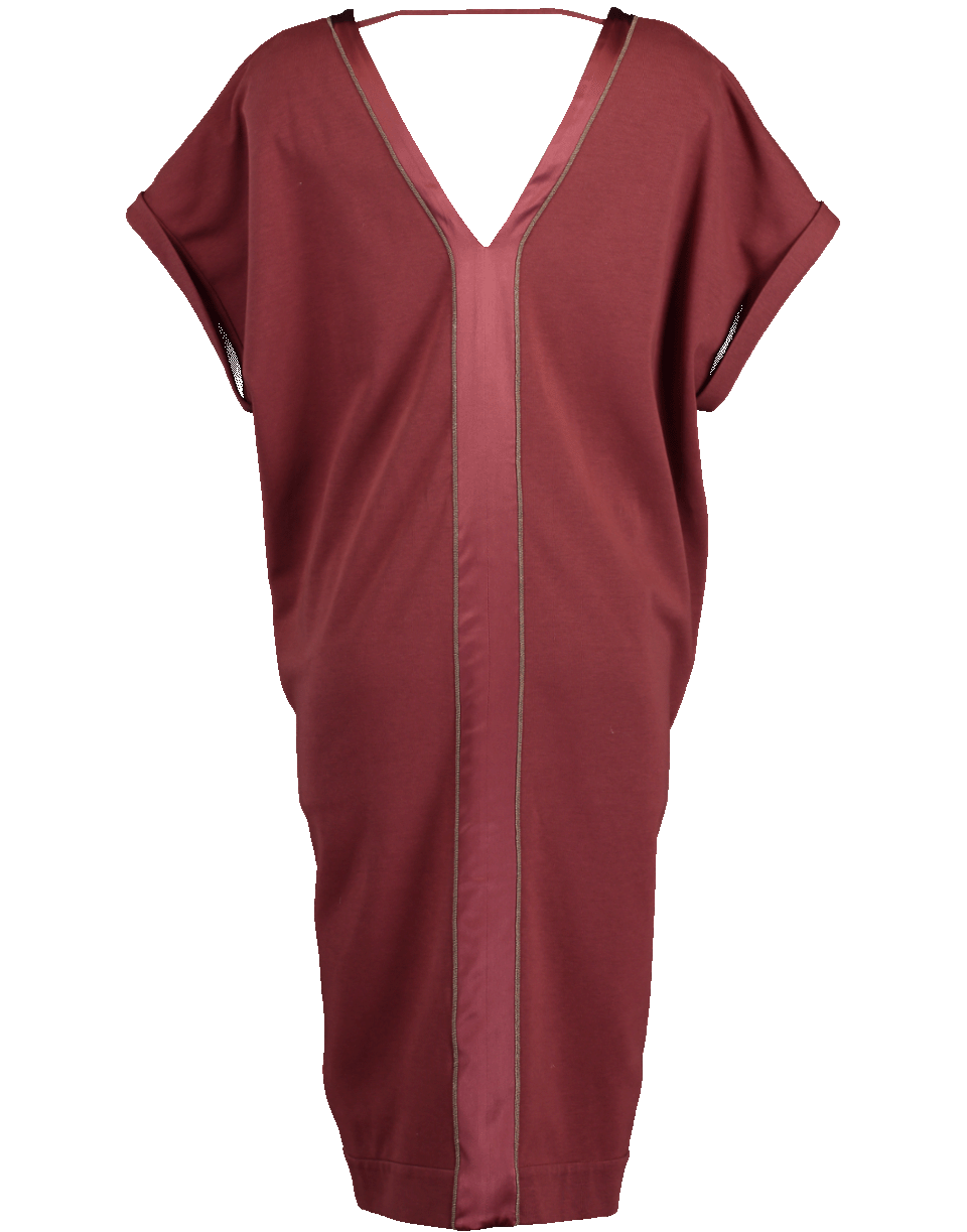 BRUNELLO CUCINELLI-Martini Double V Monili Dress-RED