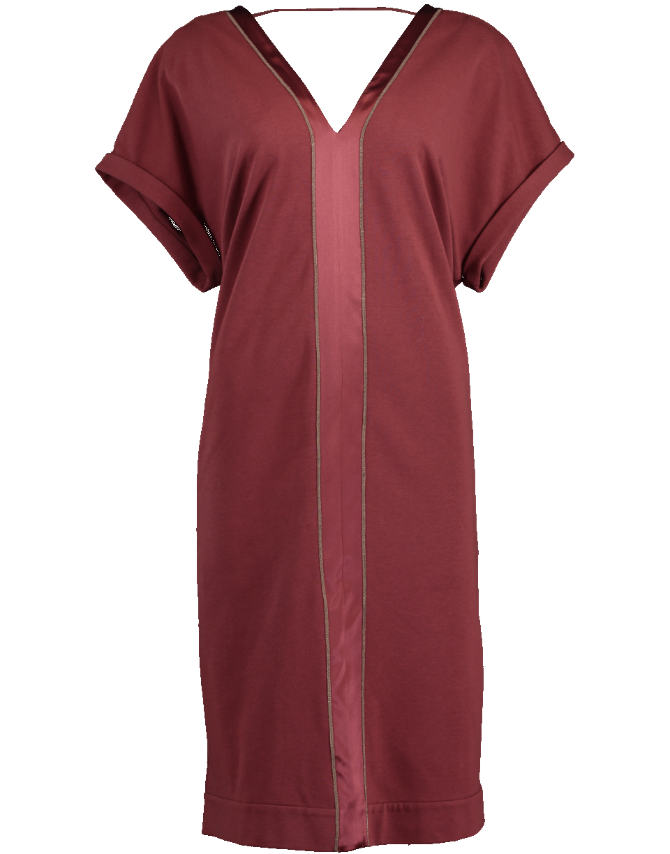 BRUNELLO CUCINELLI-Martini Double V Monili Dress-RED