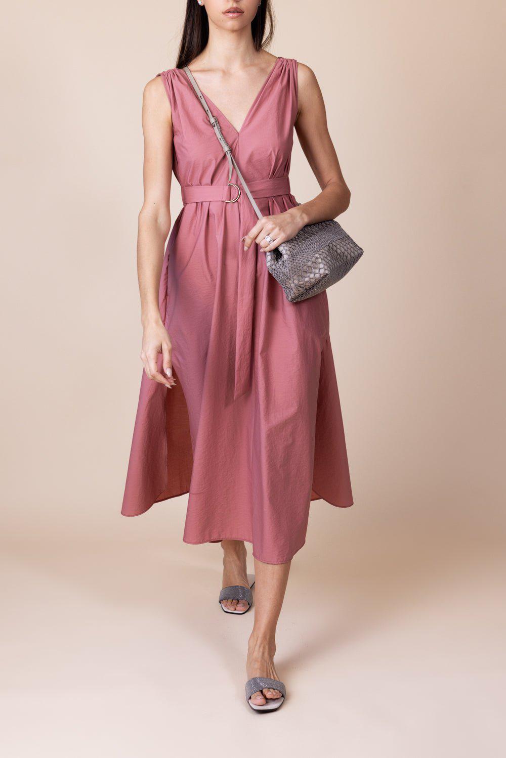 BRUNELLO CUCINELLI-Monili Shoulder Maxi Dress - Rosa Forte-