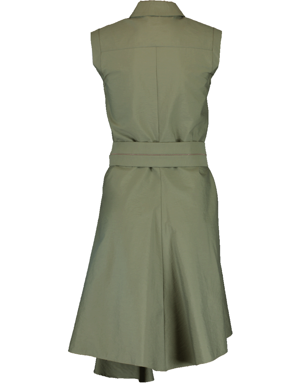 BRUNELLO CUCINELLI-Crinkle Monili Belted Dress-
