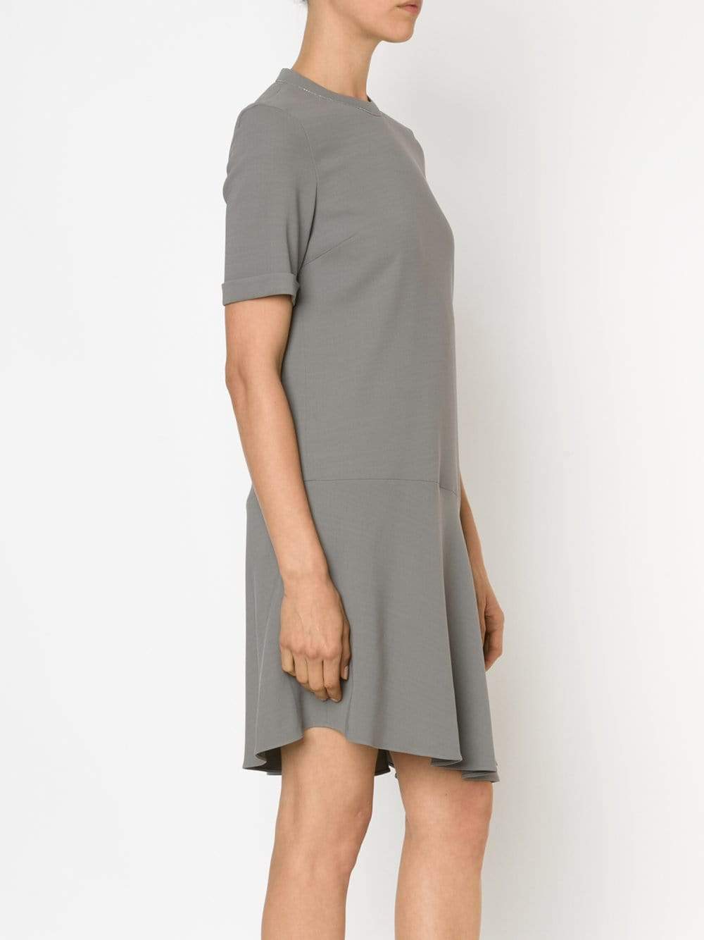 BRUNELLO CUCINELLI-Monili Crewneck Flutter Hem Dress-