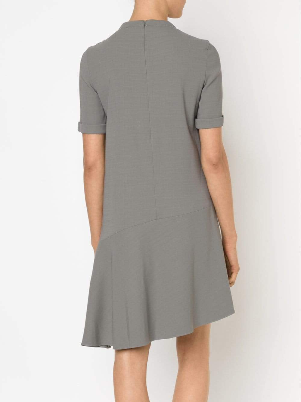 BRUNELLO CUCINELLI-Monili Crewneck Flutter Hem Dress-