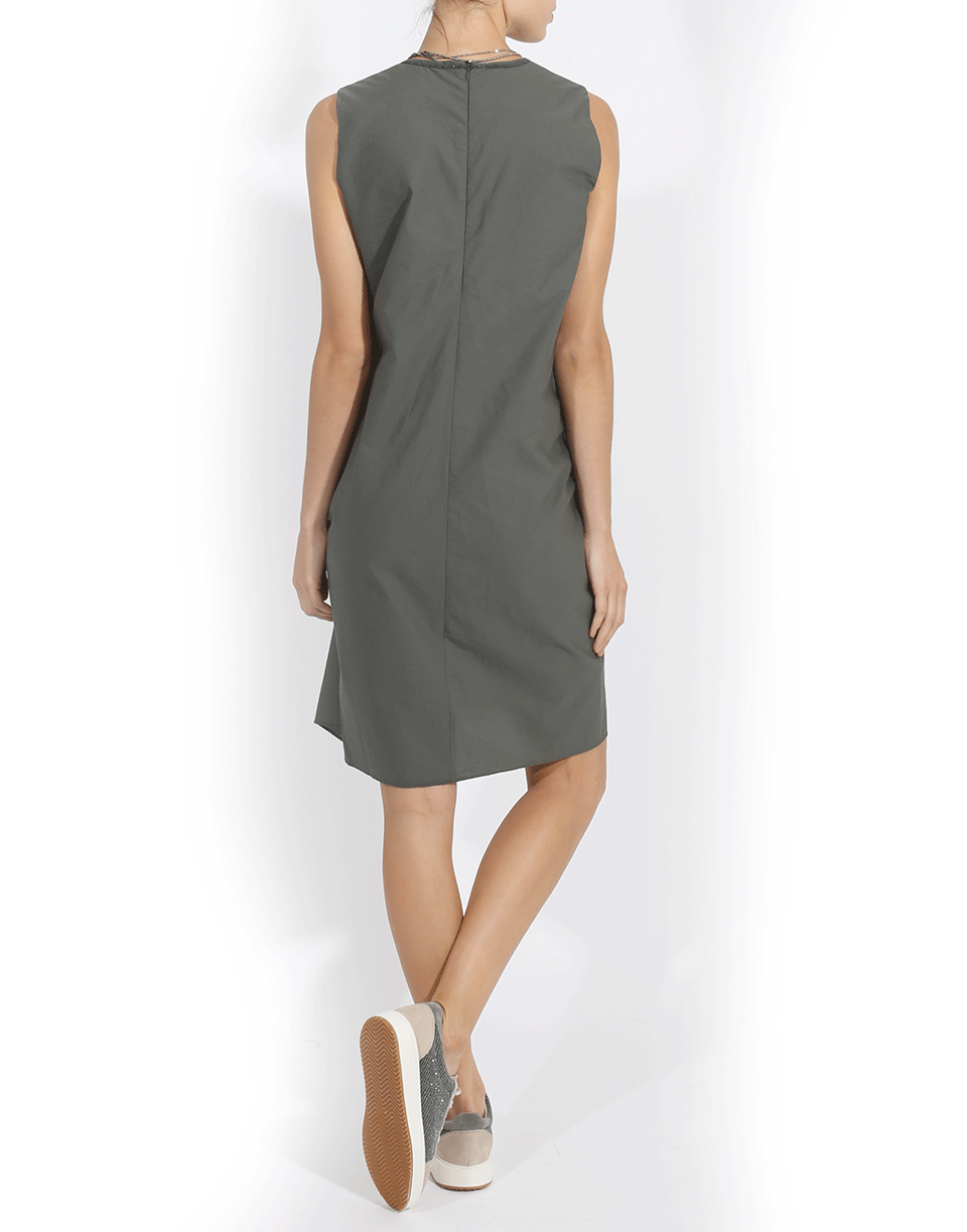 BRUNELLO CUCINELLI-Monili Neck Crinkle Dress-