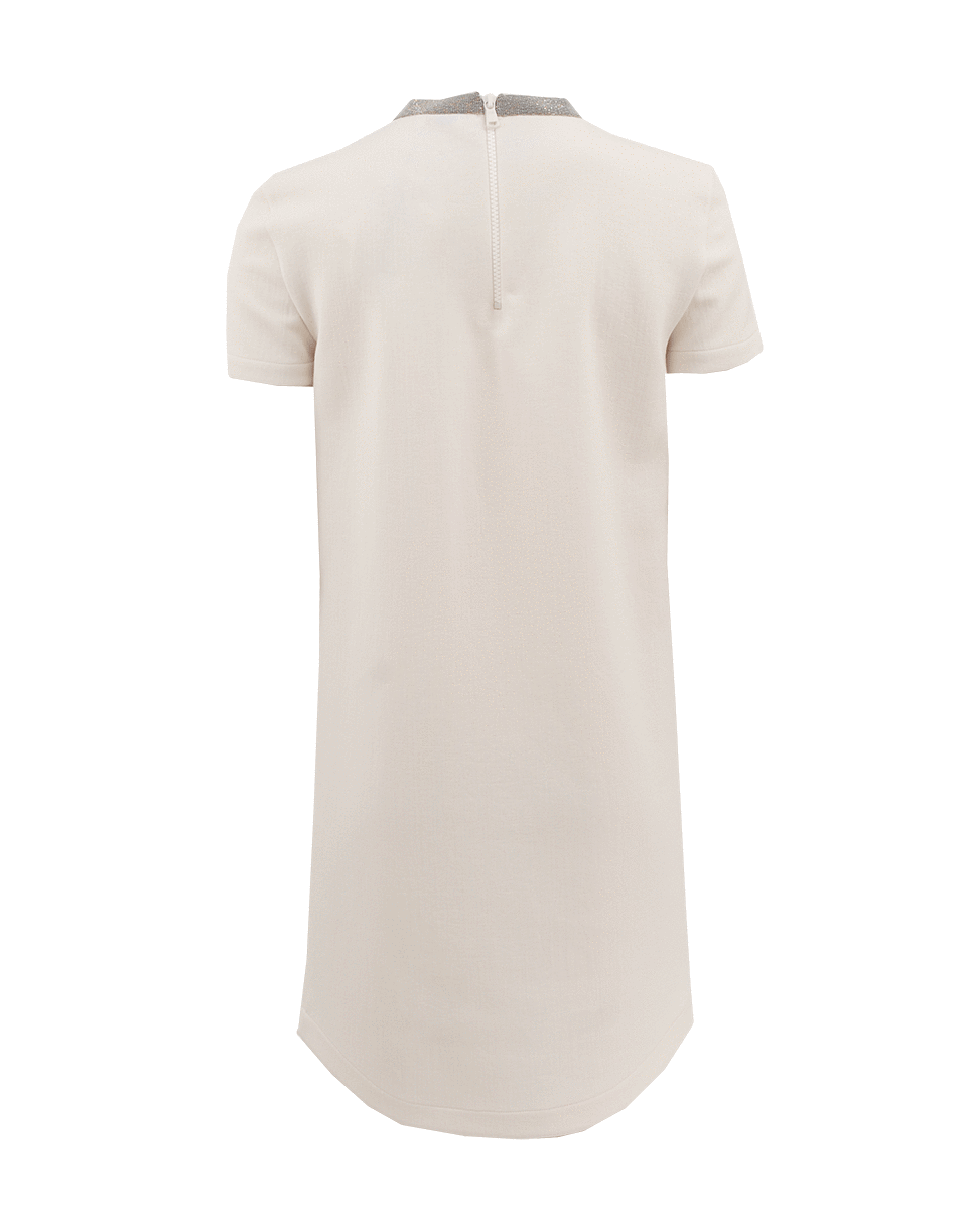 BRUNELLO CUCINELLI-Short Sleeve Jersey Monili Crew Collar Dress-