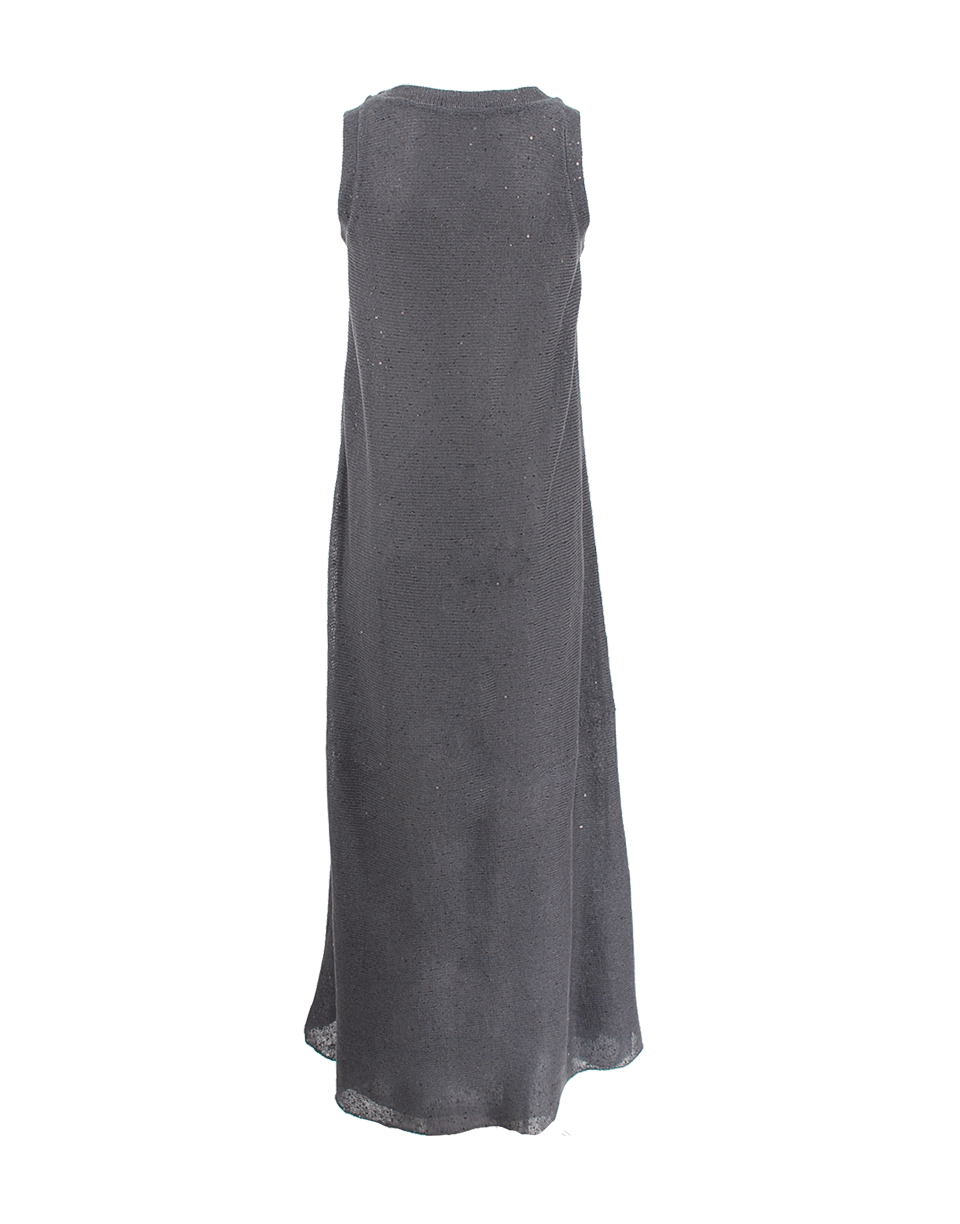 BRUNELLO CUCINELLI-Sleeveless Maxi Dress with Underlay-