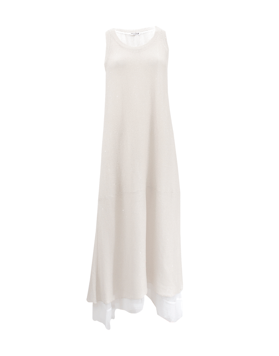 BRUNELLO CUCINELLI-Sleeveless Maxi Dress with Underlay-