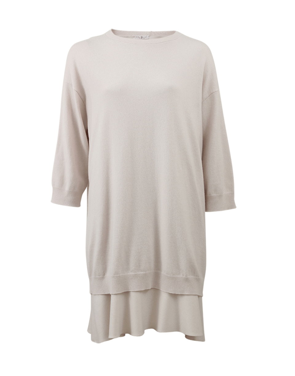 BRUNELLO CUCINELLI-Flutter Hem Dress And Sweater-VANILLA