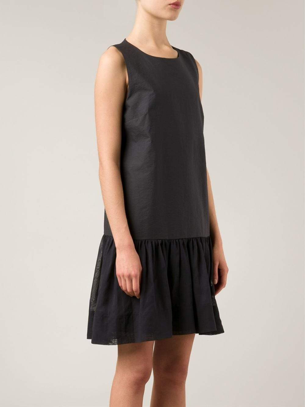 BRUNELLO CUCINELLI-Gauze Flounce Dress-