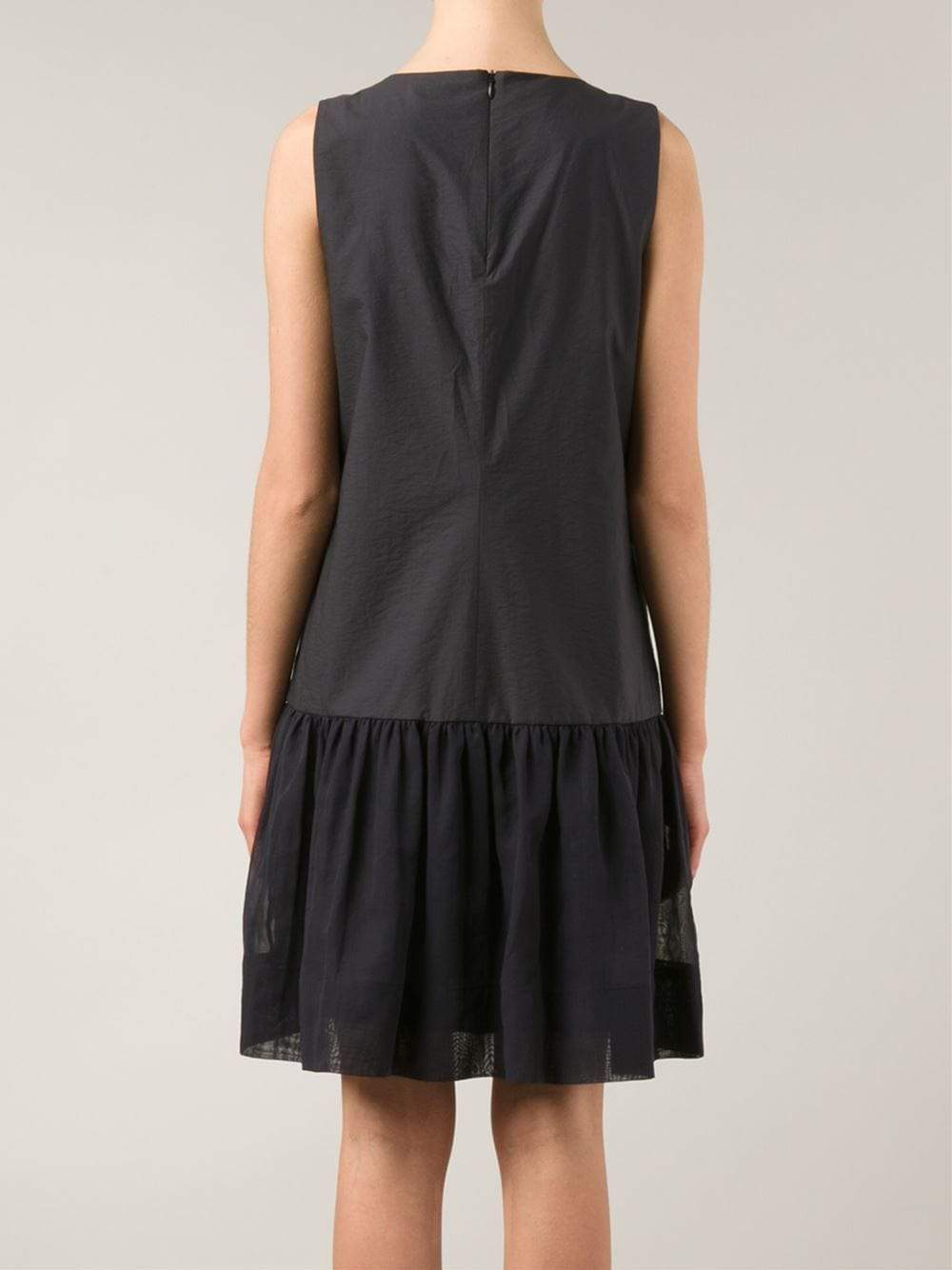 BRUNELLO CUCINELLI-Gauze Flounce Dress-