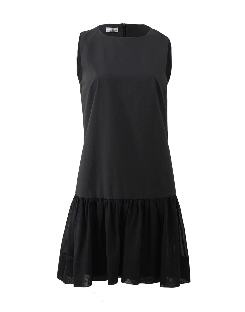BRUNELLO CUCINELLI-Gauze Flounce Dress-
