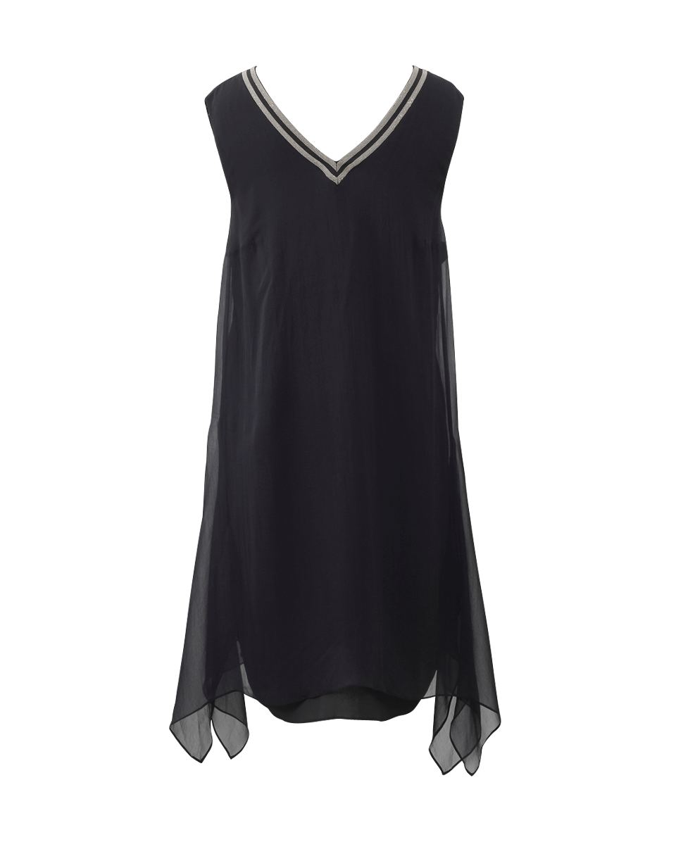 BRUNELLO CUCINELLI-Monili Trim Trapeze Dress-