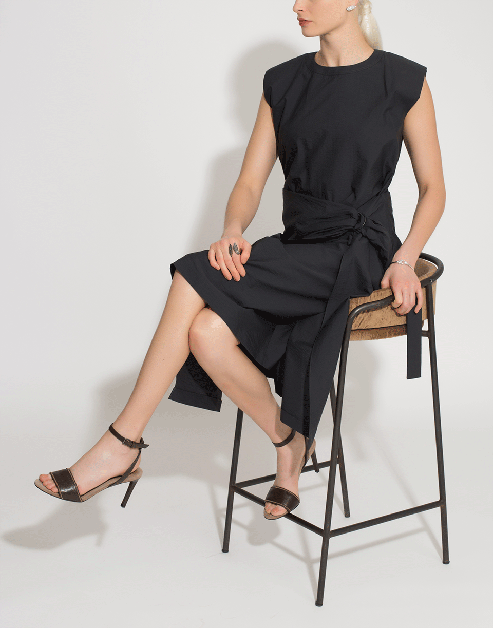 BRUNELLO CUCINELLI-Wrapped Crewneck Ring Dress-