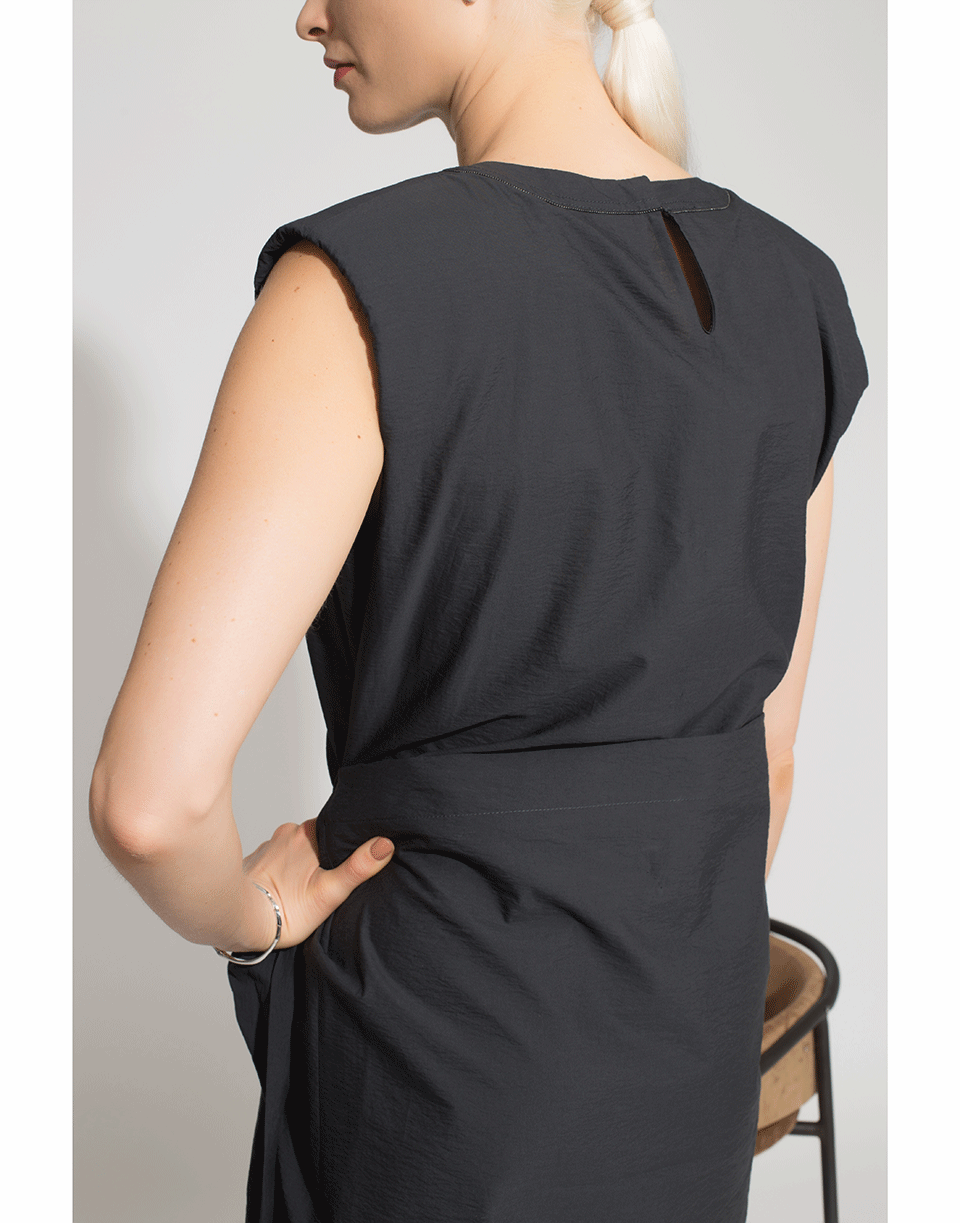 BRUNELLO CUCINELLI-Wrapped Crewneck Ring Dress-