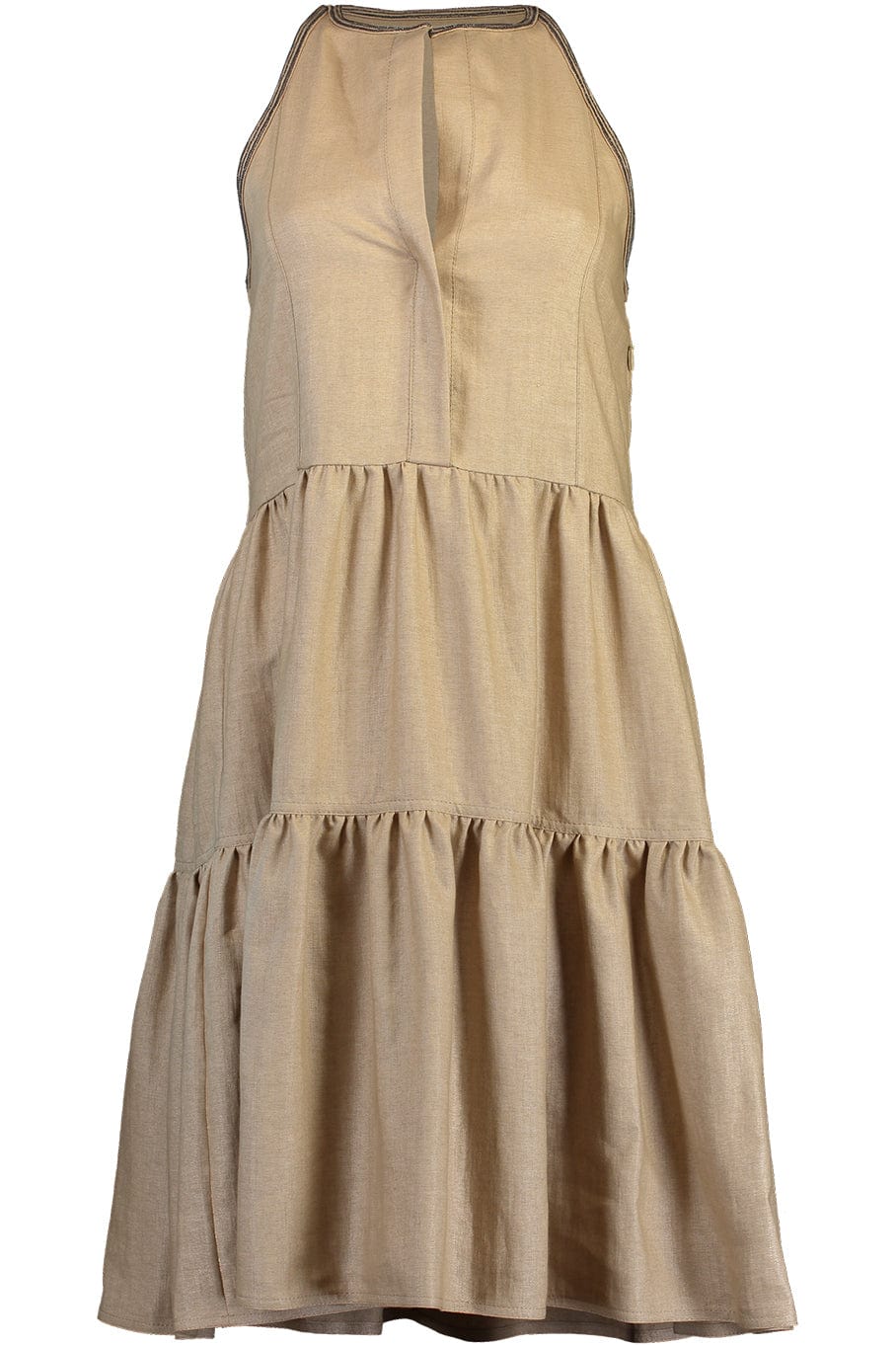 BRUNELLO CUCINELLI-Monili Trim Tiered Tank Dress-