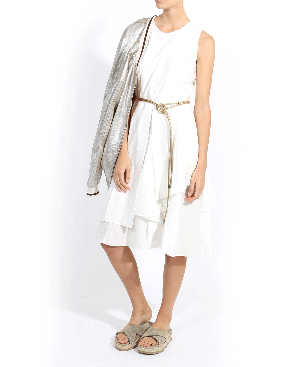 BRUNELLO CUCINELLI-Crinkle Asymmetrical Tiered Dress-