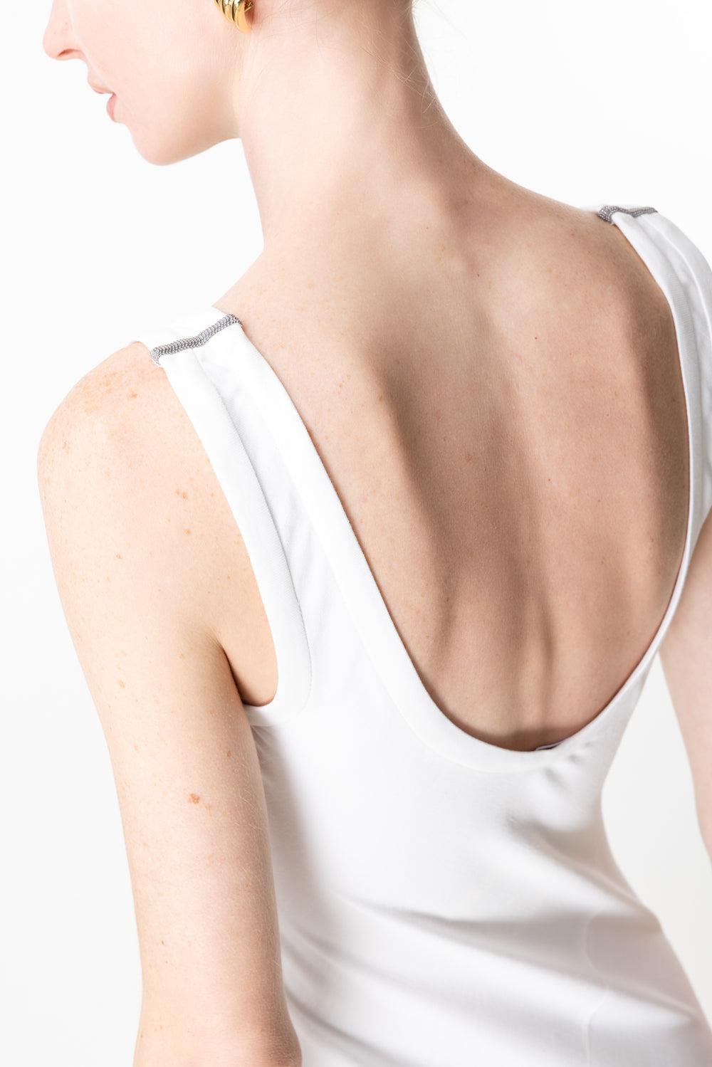 Minimal Tank Dress-WHITE-XS-CLOTHINGDRESSCASUAL-BRUNELLO CUCINELLI