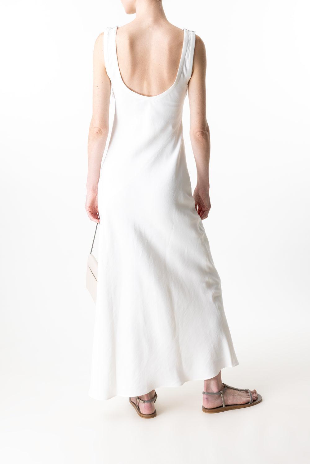 Minimal Tank Dress-WHITE-XS-CLOTHINGDRESSCASUAL-BRUNELLO CUCINELLI