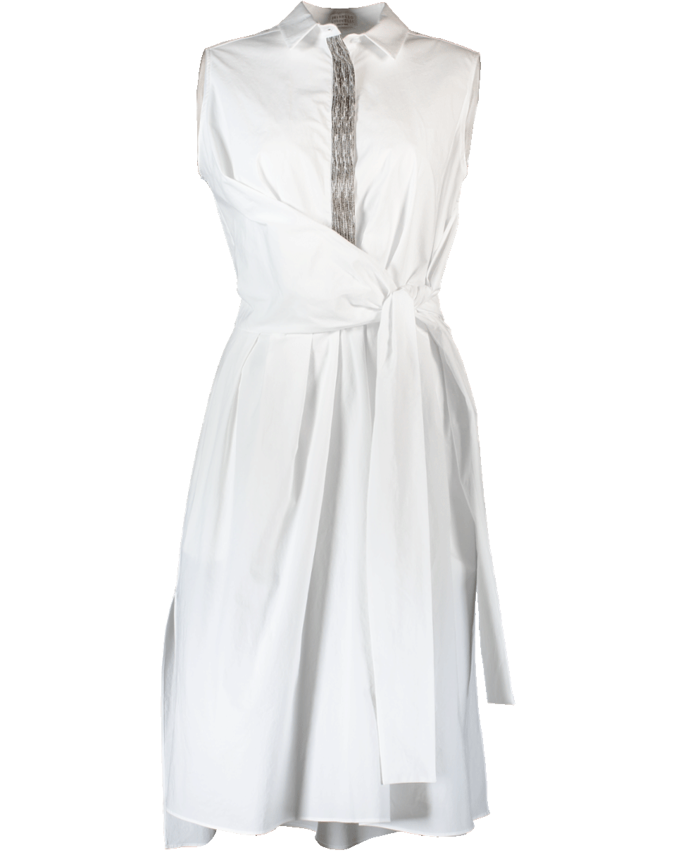 BRUNELLO CUCINELLI-Wrap Collared Dress-