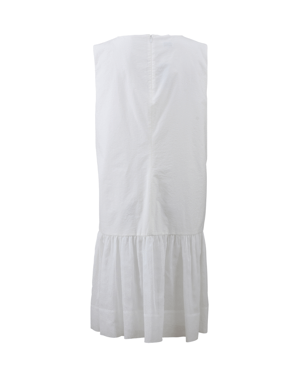 BRUNELLO CUCINELLI-Gauze Flounce Dress-WHITE