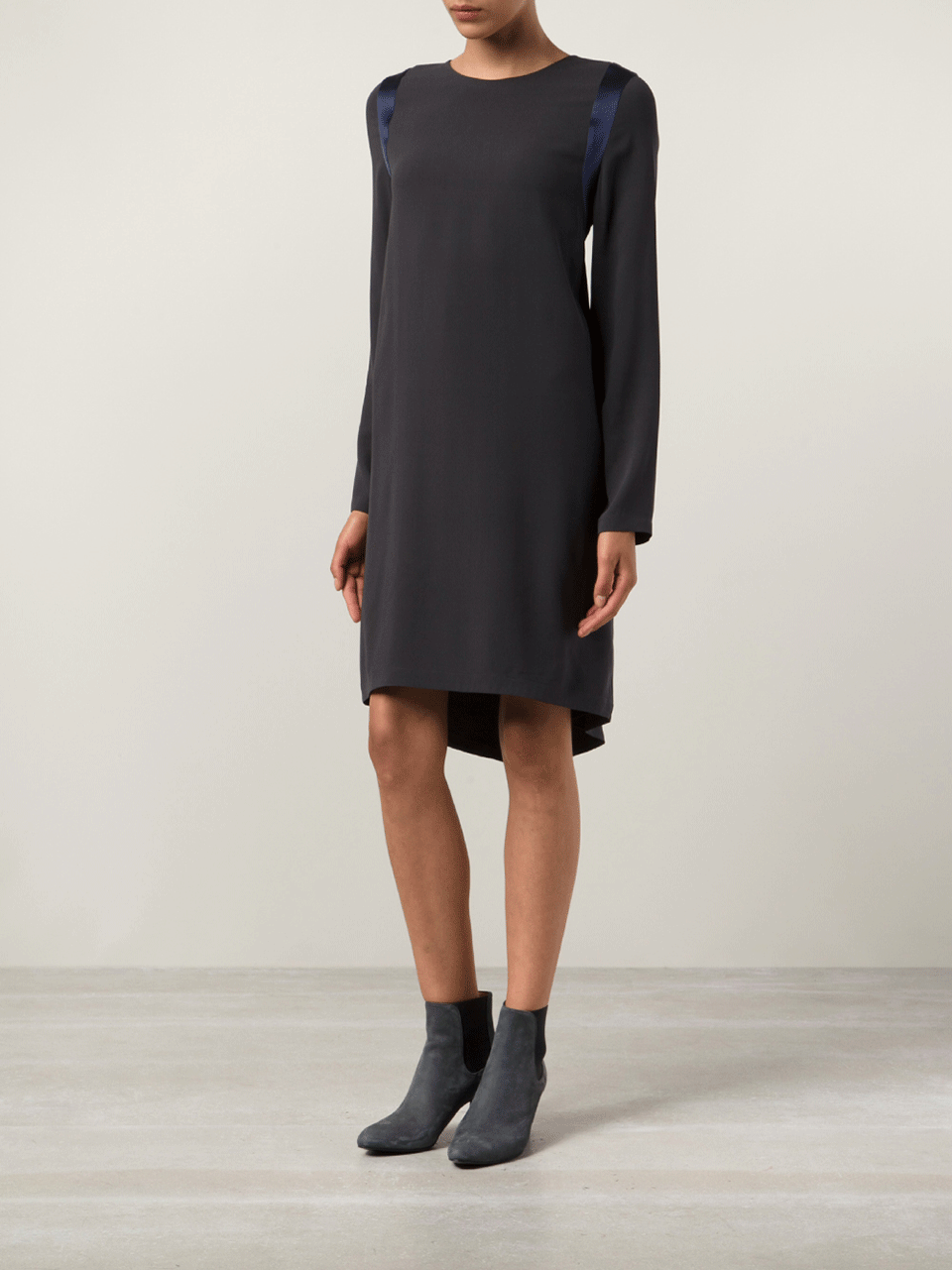 BRUNELLO CUCINELLI-Silk Crepe Shift Dress-