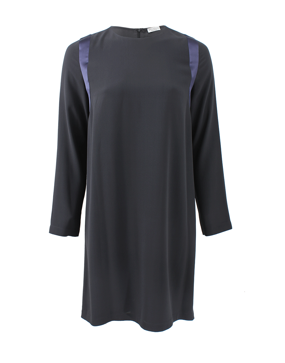 BRUNELLO CUCINELLI-Silk Crepe Shift Dress-