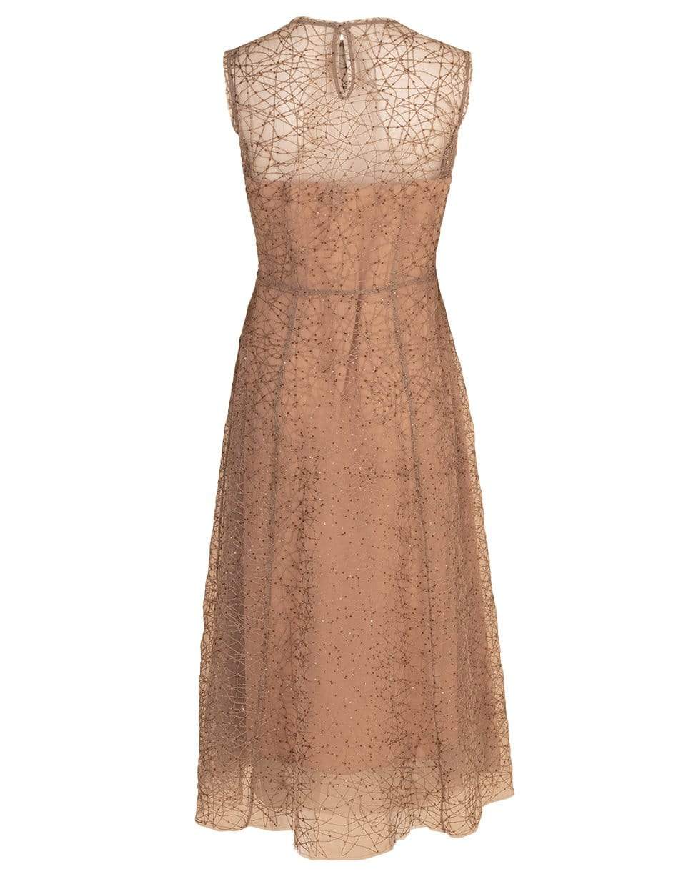 BRUNELLO CUCINELLI-Paillette Embroidered Organza Midi Dress-NUDE