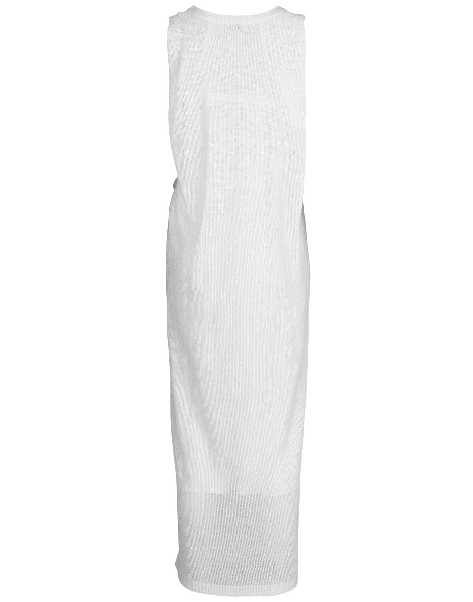 BRUNELLO CUCINELLI-Cape Back Belted Paillette Dress-