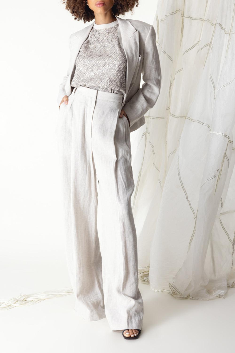 Sparkling Blazer-BEIGE-38-CLOTHINGJACKETBLAZERS-BRUNELLO CUCINELLI