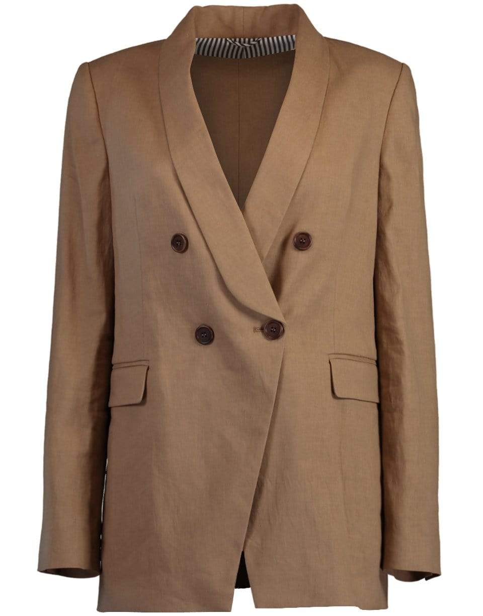 BRUNELLO CUCINELLI-Shawl Collar Double Breasted Blazer-