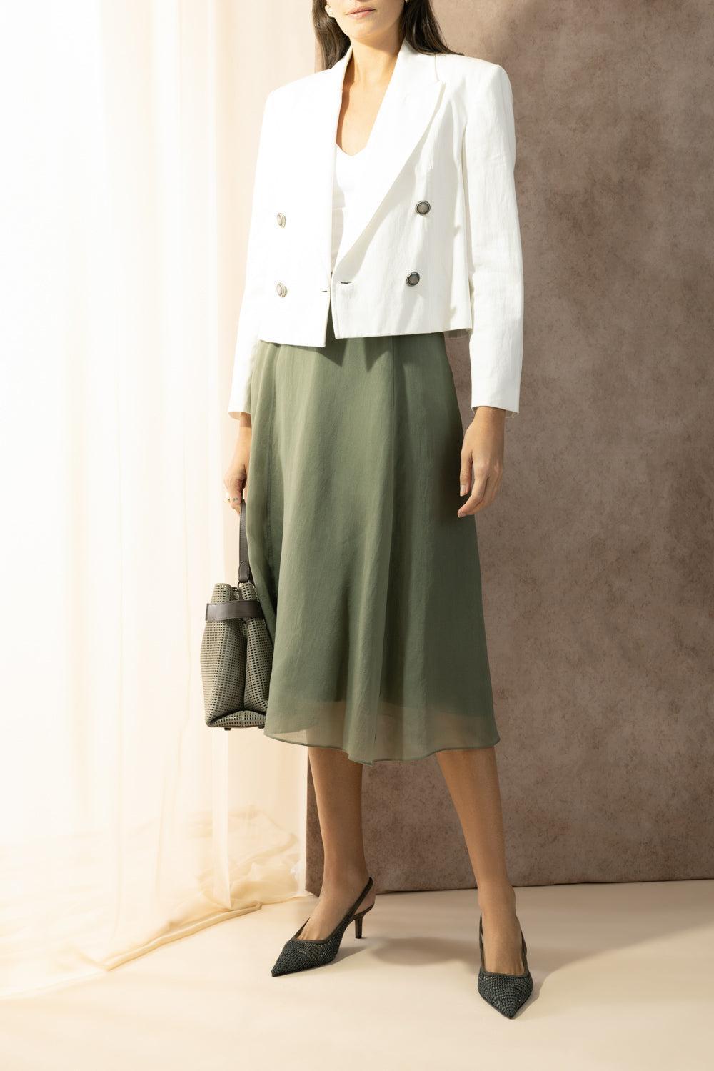 Cropped Double Breasted Jacket-CREAM-36-CLOTHINGJACKETBLAZERS-BRUNELLO CUCINELLI