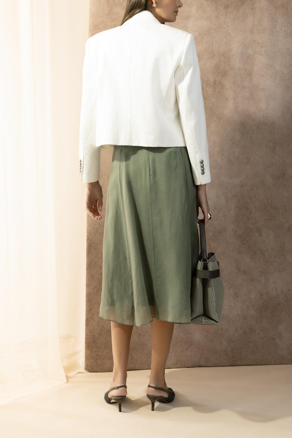 Cropped Double Breasted Jacket-CREAM-36-CLOTHINGJACKETBLAZERS-BRUNELLO CUCINELLI