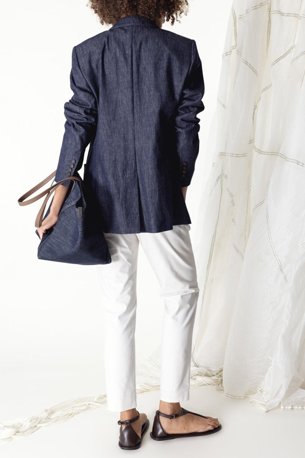 No Fade Crest Blazer-DENIM-38-CLOTHINGJACKETBLAZERS-BRUNELLO CUCINELLI