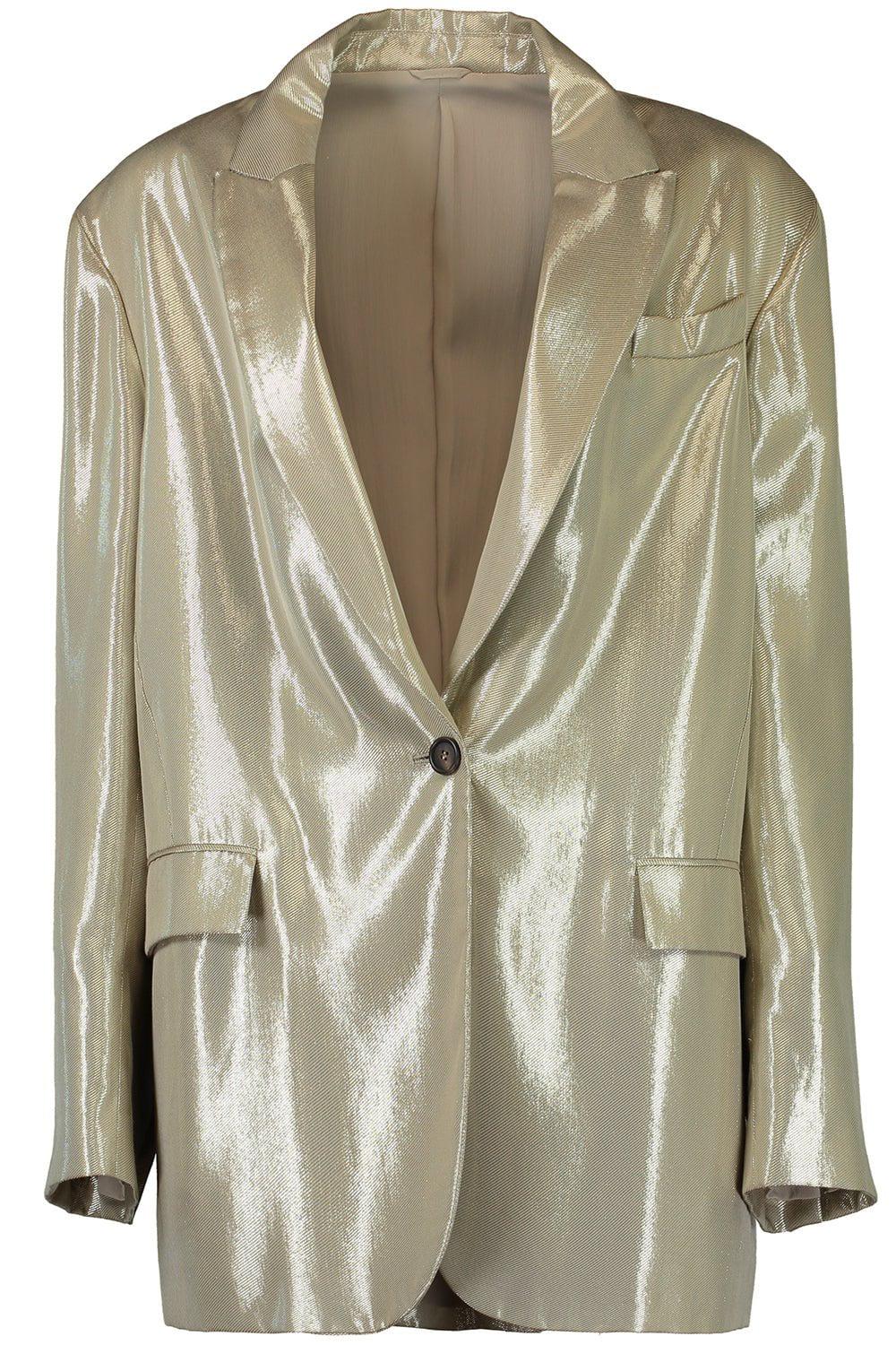BRUNELLO CUCINELLI-Metallic Single Breast Blazer-