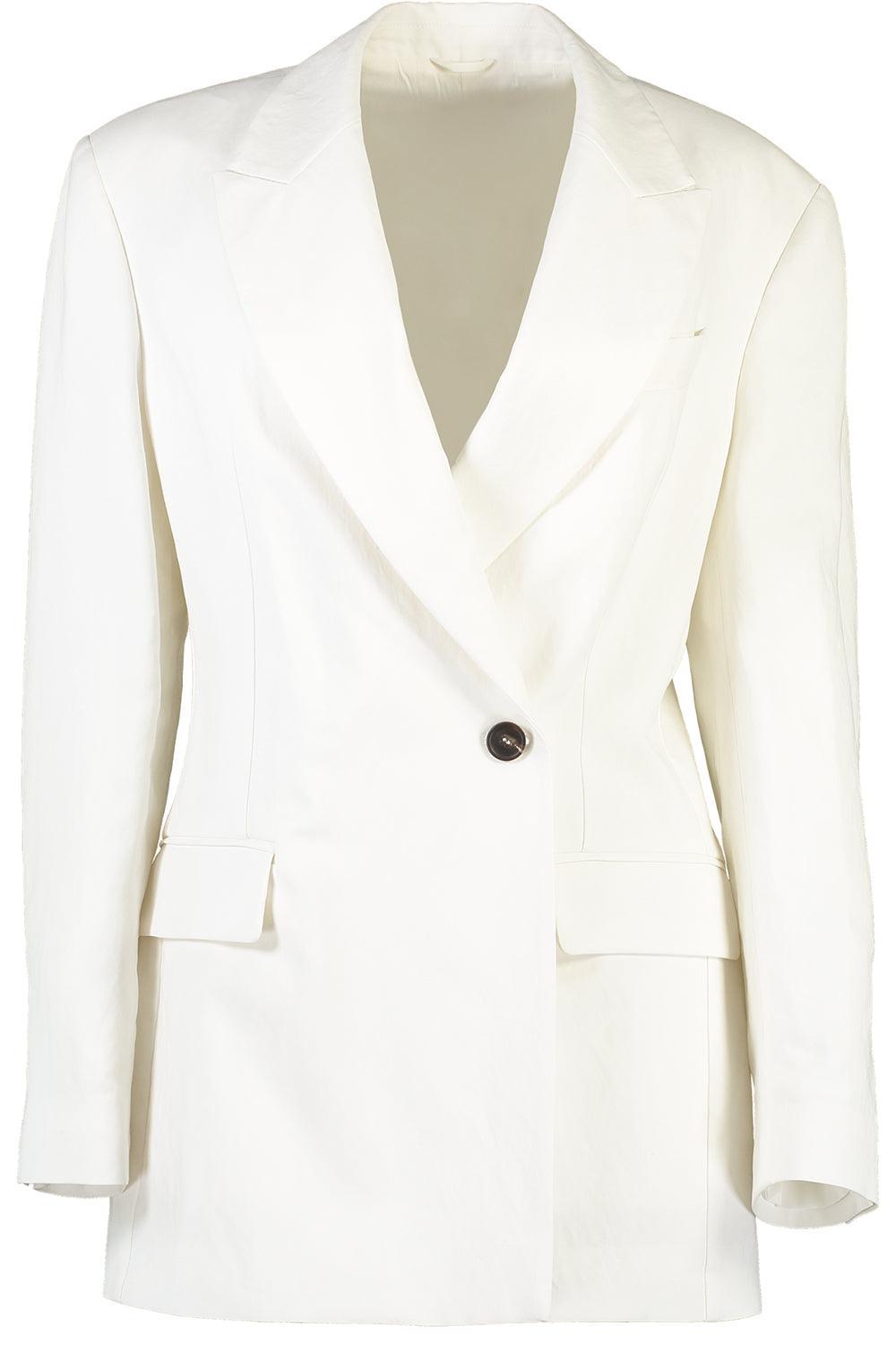 One Button Blazer-NATURAL-42-CLOTHINGJACKETBLAZERS-BRUNELLO CUCINELLI