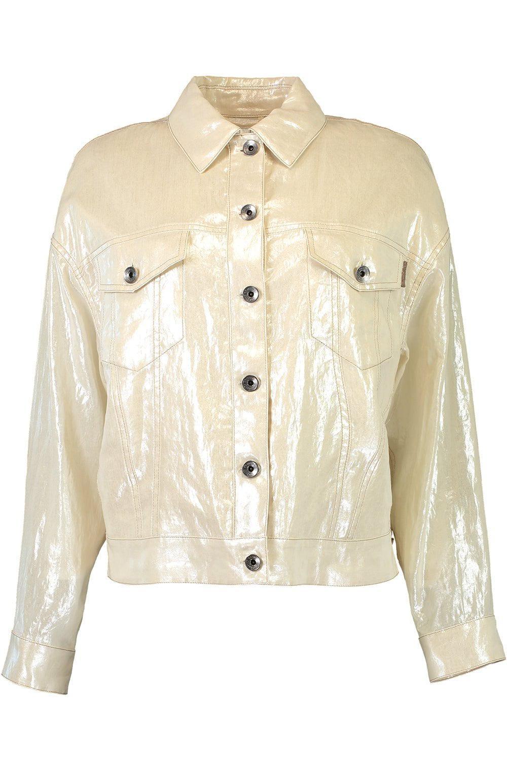BRUNELLO CUCINELLI-Metallic Button Up Jacket-