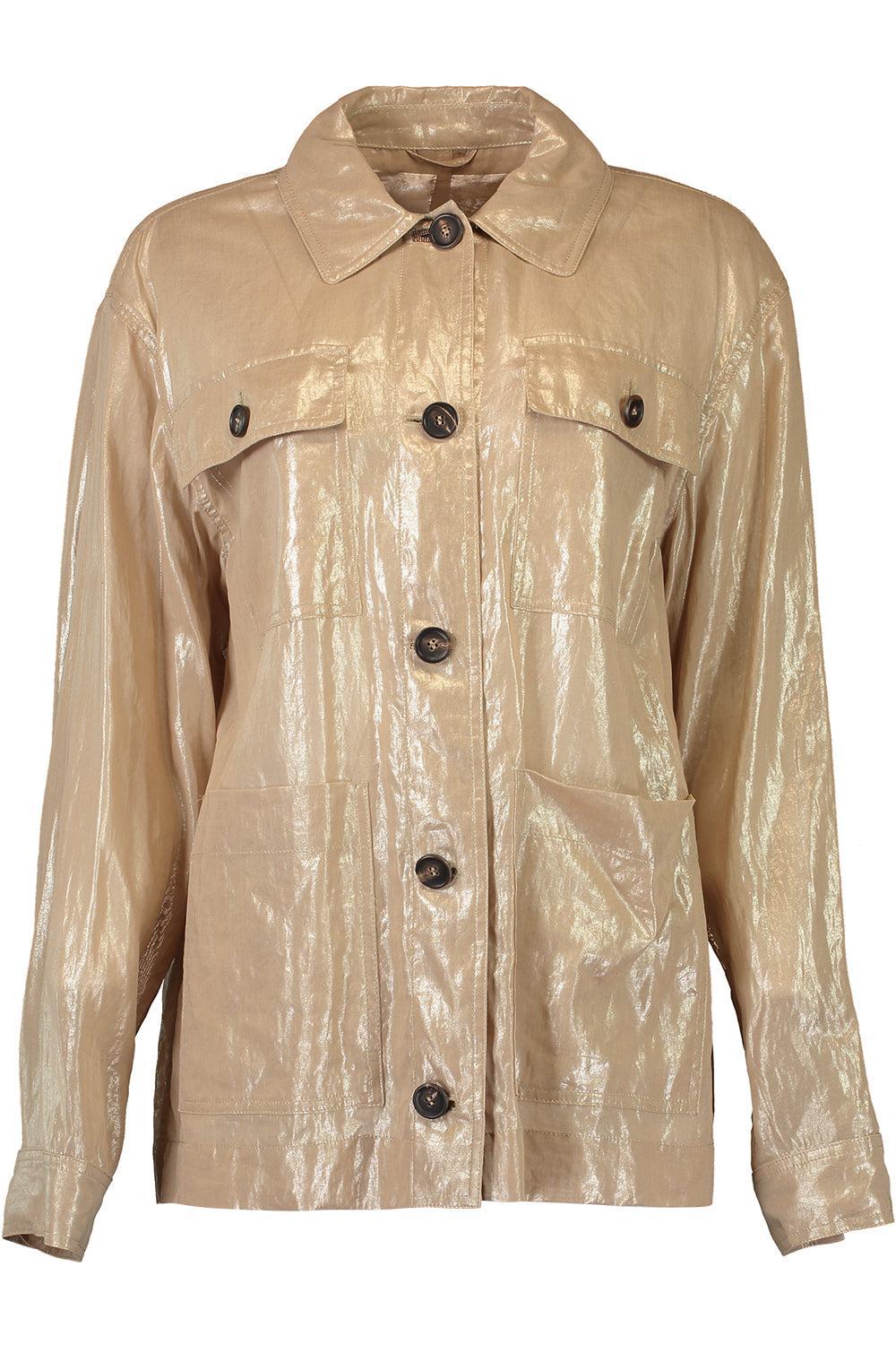 Shimmery Gauze Jacket-CAMEL-34-CLOTHINGJACKETCASUAL-BRUNELLO CUCINELLI