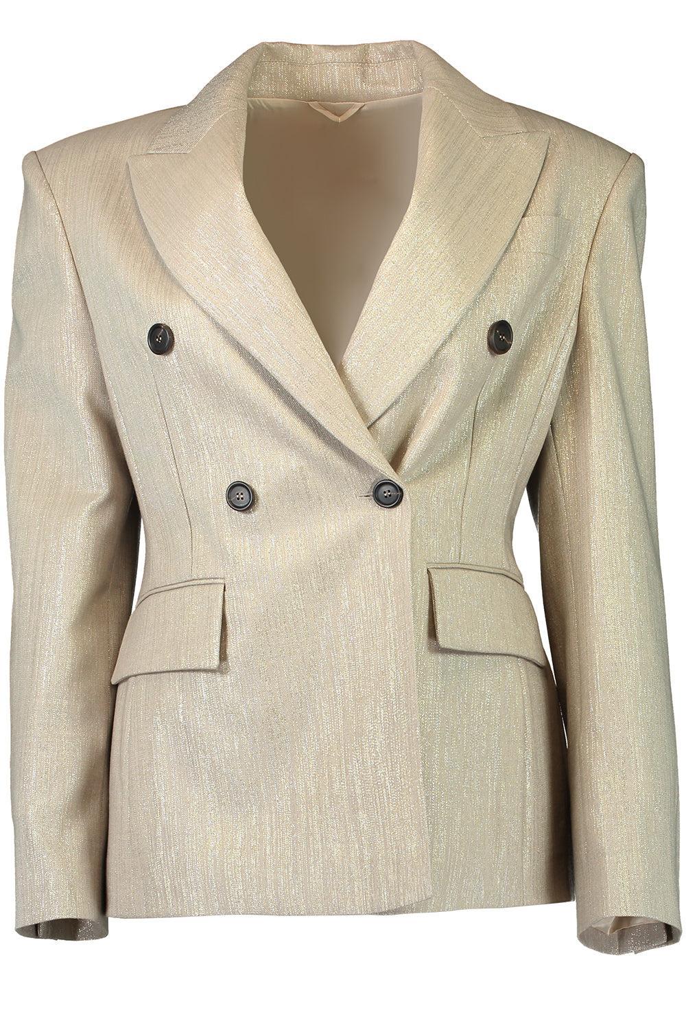 Double Breasted Sparkling Blazer-CREAM-38-CLOTHINGJACKETCASUAL-BRUNELLO CUCINELLI