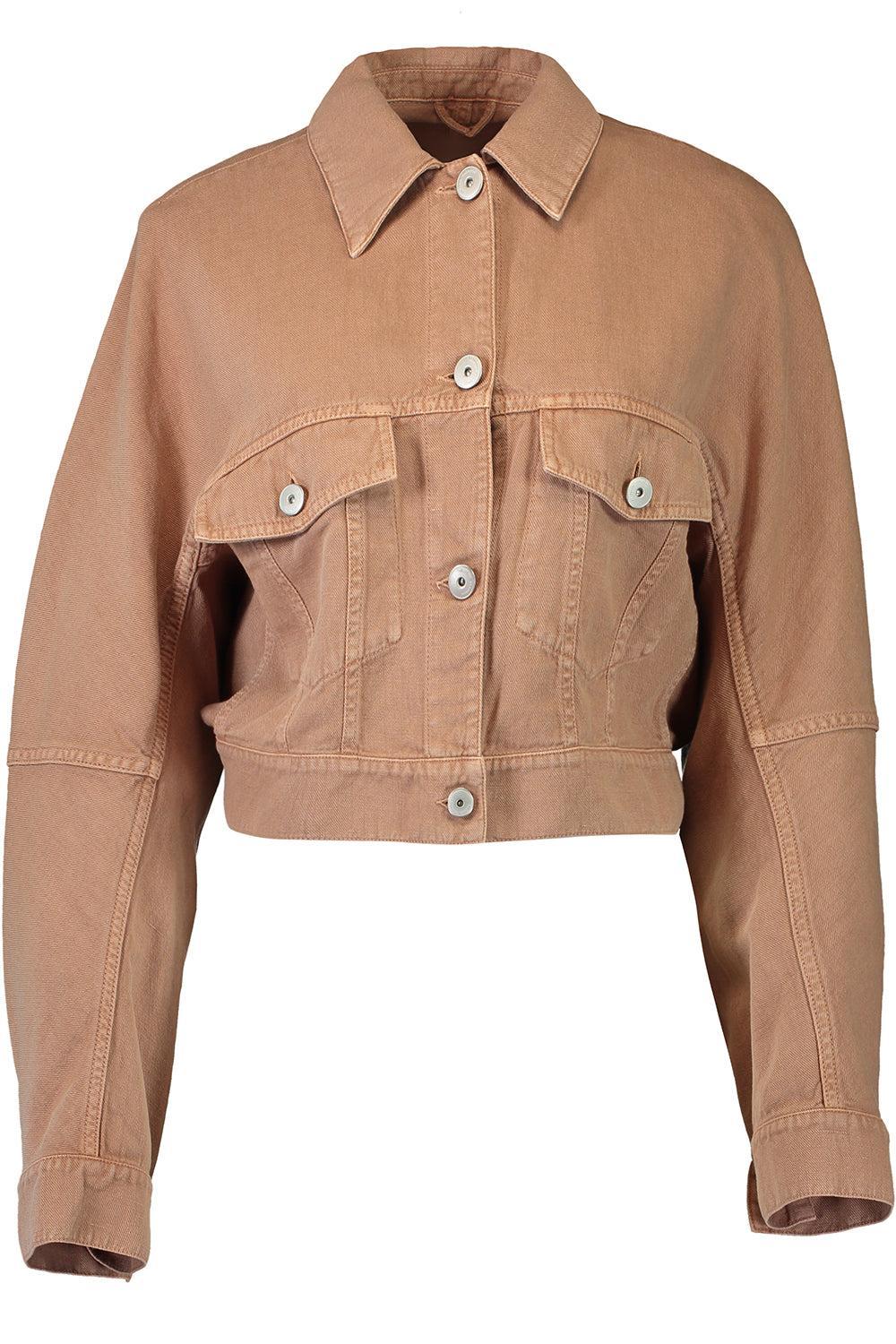Piece Dyed Trucker Jacket-LT BRWN-36-CLOTHINGJACKETCASUAL-BRUNELLO CUCINELLI