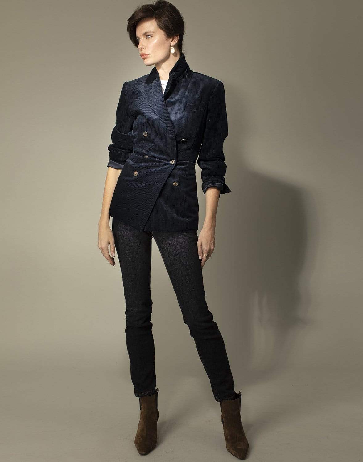 BRUNELLO CUCINELLI-Corduroy Double Breasted Jacket-