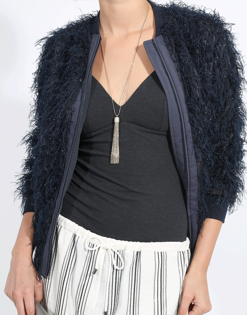 BRUNELLO CUCINELLI-Summer Fur Bomber Jacket-