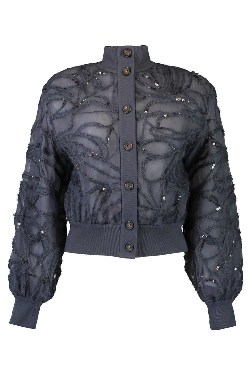 BRUNELLO CUCINELLI-Dazzling Cables Embroidered Cardigan-