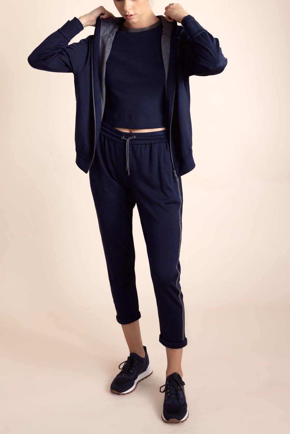 BRUNELLO CUCINELLI-Monili Trim Zip Up Hoodie-