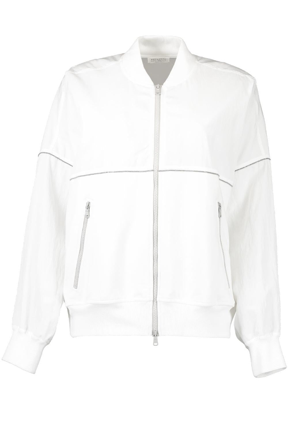 Shiny Trim Paneled Sweatshirt-OPTICWHT-XS-CLOTHINGJACKETCASUAL-BRUNELLO CUCINELLI