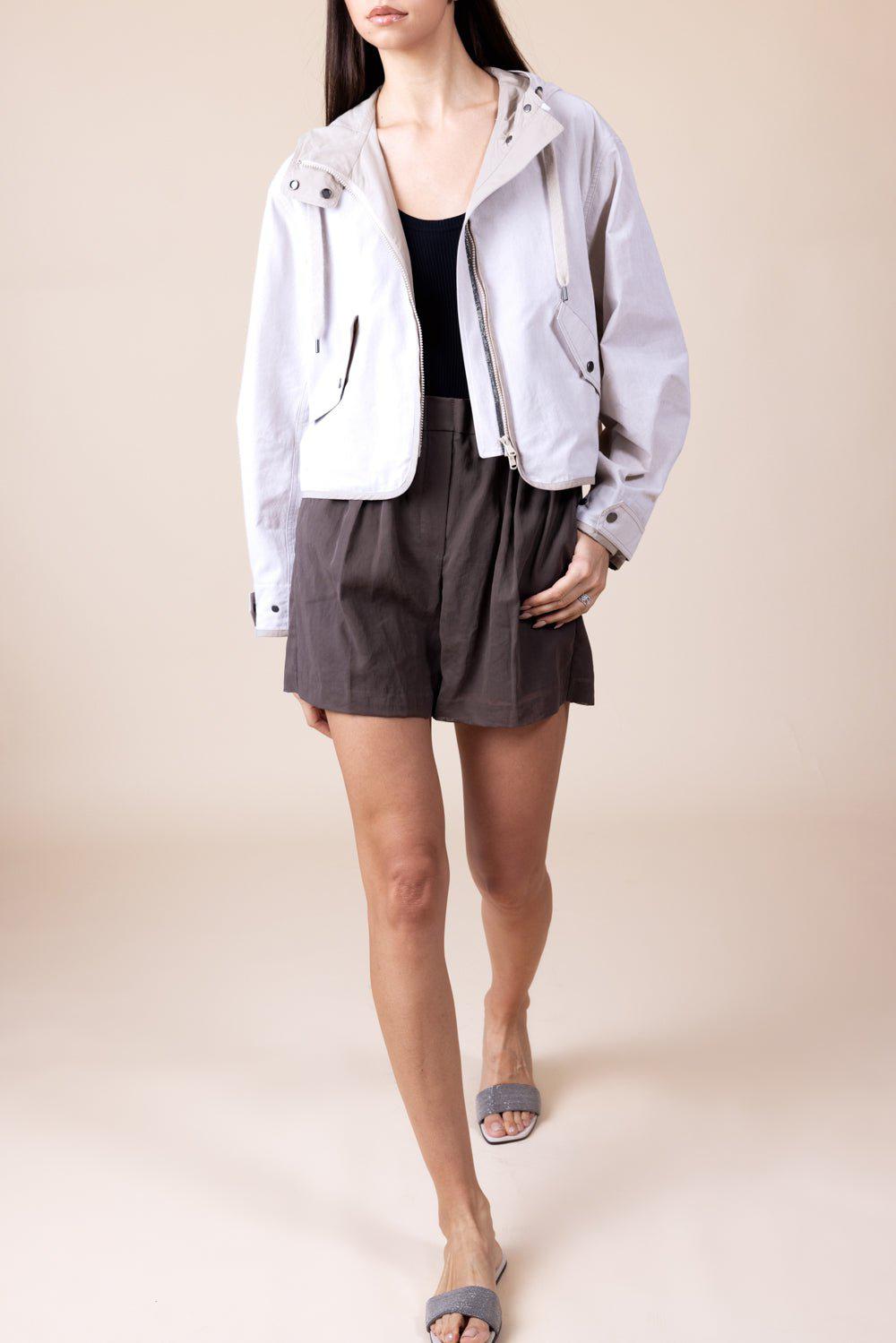 BRUNELLO CUCINELLI-Hooded Crop Jacket-