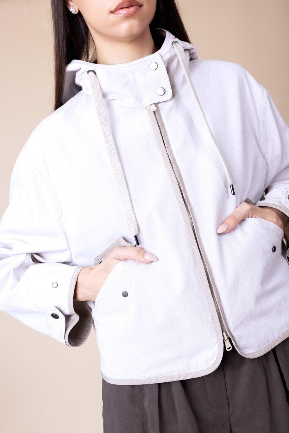 BRUNELLO CUCINELLI-Hooded Crop Jacket-