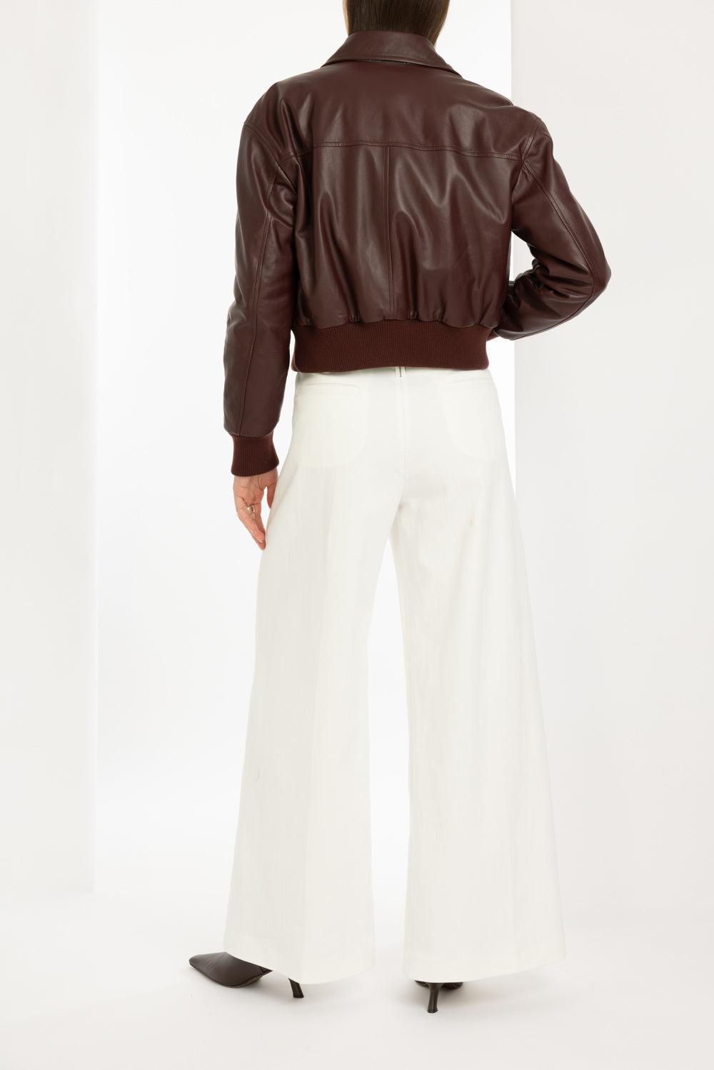 Nappa Bomber Jacket-BORDEAUX-40-CLOTHINGJACKETLEATHER-BRUNELLO CUCINELLI