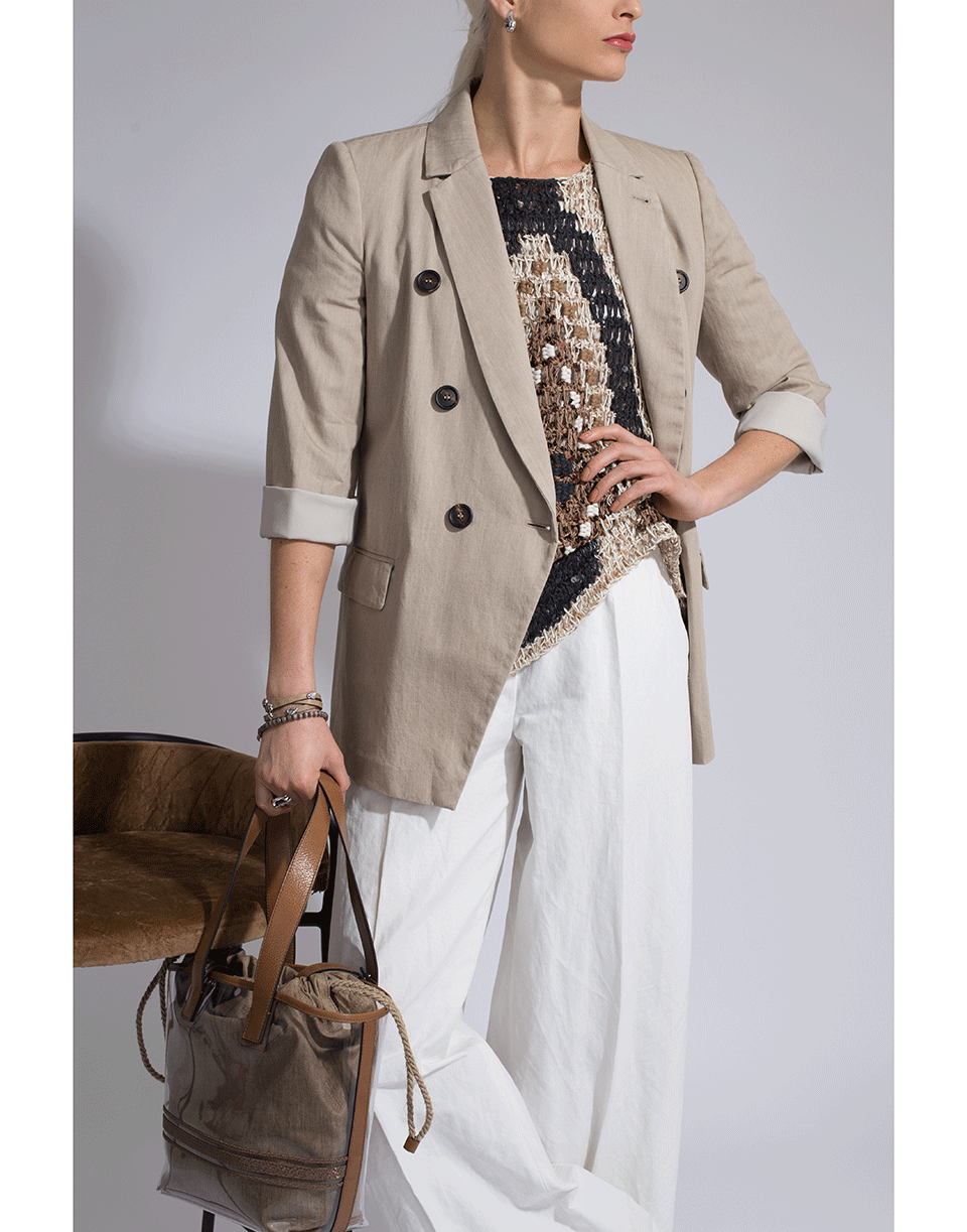 BRUNELLO CUCINELLI-Cotton Horn Button Gab Jacket-