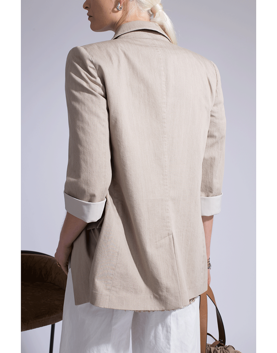 BRUNELLO CUCINELLI-Cotton Horn Button Gab Jacket-