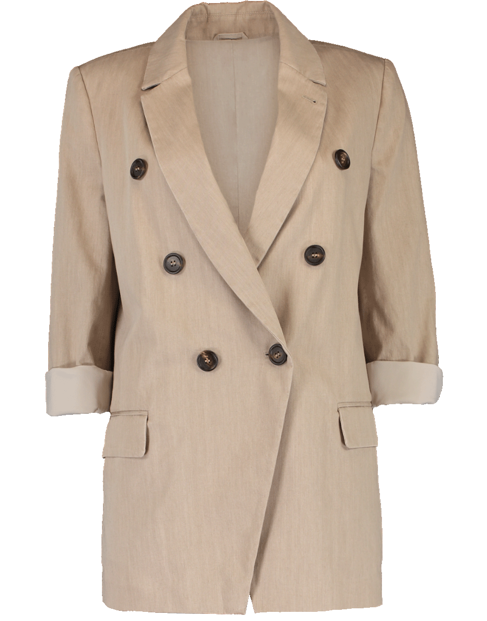 BRUNELLO CUCINELLI-Cotton Horn Button Gab Jacket-