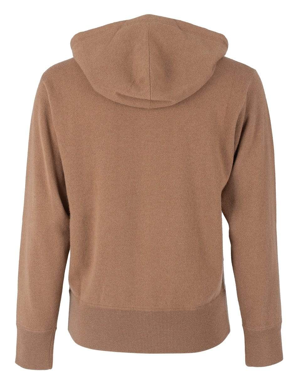 BRUNELLO CUCINELLI-Caramel Cashmere Ribbed Monili Tab Zip Front Jacket-
